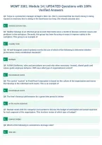 MGMT 3301&colon; Module 14 &vert; UPDATED Questions with 100&percnt;&NewLine;Verified Answers&NewLine;