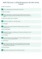 MGMT 3301 Exam 1 &vert; UPDATED Questions with 100&percnt; Verified&NewLine;Answers
