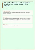 FDNY C-92 DIESEL FUEL OIL TRANSFER Questions And Correct Answers With Rationales UPDATED 2026&sol;2027&NewLine;