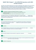 MGMT 3301 Chapter 7 &shy; 15 &vert; UPDATED Questions with 100&percnt;&NewLine;Verified Answers&NewLine;