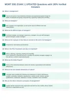 MGMT 3301 EXAM 1 &vert; UPDATED Questions with 100&percnt; Verified&NewLine;Answers