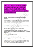 PSYC 310 Quiz 2&colon; Problem Solving &vert; Questions and Answers &vert; 2026&sol;2027 Updated Study Guide & Exam Prep Solutions &vert; Liberty University Cognitive Psychology Course