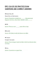 Epic Cln 251 252 Practice Exam&NewLine;Questions And Correct Answers