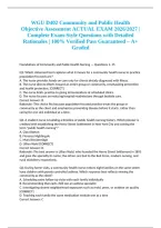 WGU D402 Community and Public Health Objective Assessment ACTUAL EXAM 2026&sol;2027 &vert; Complete Exam-Style Questions with Detailed Rationales &vert; 100&percnt; Verified Pass Guaranteed &ndash; A&plus; Graded
