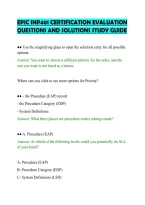 Epic Inp401 Certification Evaluation&NewLine;Questions And Solutions Study Guide