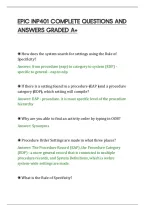 Epic Inp401 Complete Questions And&NewLine;Answers Graded A&plus;
