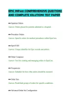 Epic Inp401 Comprehensive Questions&NewLine;And Complete Solutions Test Paper