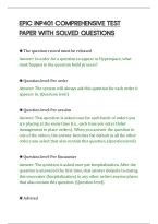 Epic Inp401 Comprehensive Test&NewLine;Paper With Solved Questions