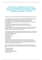 NUR 206 Exam 2 Community Nursing Concepts ACTUAL EXAM 2026&sol;2027 Fortis College &vert; Complete Exam-Style Questions with Detailed Rationales &vert; 100&percnt; Verified Pass Guaranteed &ndash; A&plus; Graded
