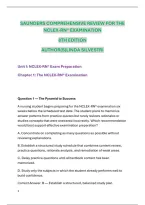 NCLEX-RN Practice Questions &vert; Saunders 8th Edition &vert; All Chapters&comma; Answers & Detailed Rationales