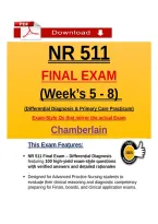 NR 511 Final Exam &ndash; Chamberlain Differential Diagnosis & Primary Care Practicum &vert; Weeks 5&ndash;8 Questions with Answers &lpar;Latest PDF&rpar;