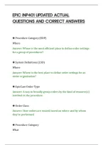 Epic Inp401 Updated Actual&NewLine;Questions And Correct Answers