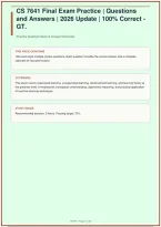 CS 7641 Final Exam Practice &vert; Questions and Answers with Rationales &vert; 2026-2027 Update &vert; 100&percnt; Correct - GT&period;&NewLine;