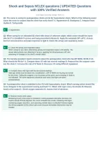 NUR 211 Shock and Sepsis NCLEX questions &vert; UPDATED Questions&NewLine;with 100&percnt; Verified Answers