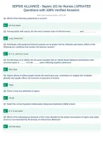 NURS 480 SEPSIS ALLIANCE &shy; Sepsis 101 for Nurses &vert; UPDATED&NewLine;Questions with 100&percnt; Verified Answers