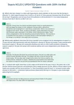 NSg 252 Sepsis NCLEX &vert; UPDATED Questions with 100&percnt; Verified&NewLine;Answers