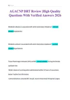 AGACNP DRT Review &vert;High Quality&NewLine;Questions With Verified Answers 2026