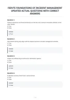 Fedvte Foundations Of Incident Management&NewLine;Updated Actual Questions With Correct&NewLine;Answers