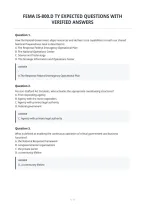 Fema Is-800&period;D Ty Expected Questions With&NewLine;Verified Answers
