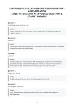 Fundamentals Of Chemotherapy Immunotherapy&NewLine;Administration&NewLine;Latest Actual Exam With Verified Questions &&NewLine;Correct Answers