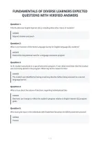 Fundamentals Of Diverse Learners Expected&NewLine;Questions With Verified Answers