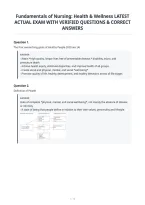 Fundamentals of Nursing&colon; Health & Wellness LATEST&NewLine;ACTUAL EXAM WITH VERIFIED QUESTIONS & CORRECT&NewLine;ANSWERS&NewLine;