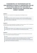 Fundamentals Of Taxationexplain The&NewLine;Circumstances In Which A Corporation Can Use&NewLine;The Accrual Basis Or The Cash Basis Of&NewLine;Accounting&period; Updated Actual Questions With&NewLine;Correct Answers