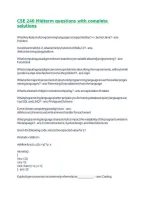 CSE 240 Midterm questions with complete solutions