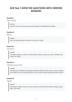 Hcb Test 1 Expected Questions With Verified&NewLine;Answers