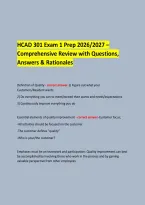 &NewLine;HCAD 301 Exam 1 Prep 2026&sol;2027 &ndash; Comprehensive Review with Questions&comma; Answers & Rationales &NewLine; &NewLine;