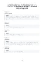 Av Technology And Film Careers &lpar;Start - 2 1&rpar;&NewLine;Latest Actual Exam With Verified Questions &&NewLine;Correct Answers