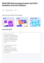 D236 HESI Pharmacology Practice Test WGU &ndash;&NewLine;Questions & Correct Solutions