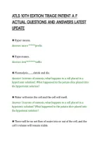 Atls 10Th Edition Triage Patient A F&NewLine;Actual Questions And Answers Latest&NewLine;Update