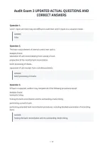 Audit Exam 3 Updated Actual Questions And&NewLine;Correct Answers