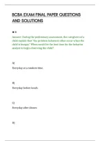 Bcba Exam Final Paper Questions&NewLine;And Solutions
