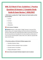 BIBL 313 Week 8 Test&colon; Guidelines &vert; Practice &NewLine;Questions & Answers &vert; Complete Study &NewLine;Guide & Exam Review &vert; 2026&sol;2027