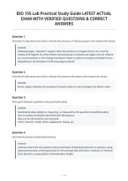 Bio 155 Lab Practical Study Guide Latest Actual&NewLine;Exam With Verified Questions & Correct&NewLine;Answers