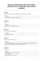 Bio 205 Lab Midterm Exam Study Guide&NewLine;Updated Actual Questions And Correct&NewLine;Answers