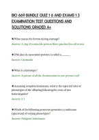 Bio 669 Bundle Quiz 1 6 And Exams 1 3&NewLine;Examination Test Questions And&NewLine;Solutions Graded A&plus;