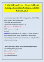 N 174 Midterm Exam &vert; Women's Health &NewLine;Nursing &vert; Saddleback College &vert; Fall 2026 &NewLine;Practice Q&A