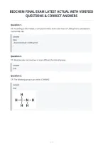 Biochem Final Exam Latest Actual With Verified&NewLine;Questions & Correct Answers&NewLine;