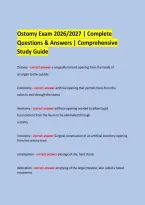 &NewLine;Ostomy Exam 2026&sol;2027 &vert; Complete &NewLine;Questions & Answers &vert; Comprehensive Study Guide &NewLine;