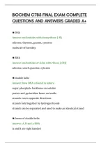Biochem C785 Final Exam Complete&NewLine;Questions And Answers Graded A&plus;