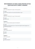 Biochemistry Acs Final Exam Updated Actual&NewLine;Questions With Correct Answers
