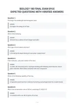 Biology 180 Final Exam Byui&NewLine;Expected Questions With Verified Answers