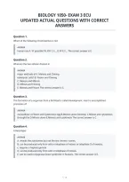 Biology 1050- Exam 3 Ecu&NewLine;Updated Actual Questions With Correct&NewLine;Answers