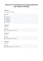 Biology I &num;1 Updated Actual Exam Questions&NewLine;And Correct Answers
