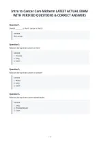 Intro To Cancer Care Midterm Latest Actual Exam&NewLine;With Verified Questions & Correct Answers