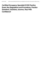 Certified Occupancy Specialist &lpar;COS&rpar; Practice Exam&colon; Key Regulations and Procedures&comma; Practice Questions&comma; Solutions&comma; Answers&comma; Pass With Confidence&excl;&NewLine;