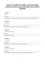 Intro To Chemistry Spring &comma; Matter Spring&NewLine;Updated Actual Exam Questions And Correct&NewLine;Answers